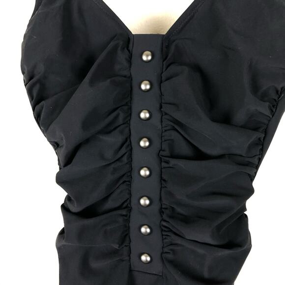 PROFILE BY GOTTEX Black Bel Air Swimsuit One Piece Size 6 NWT Embellished Summer - Picture 2 of 8